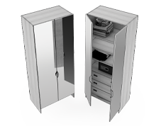 کمد-دیواری-با-سه-کشو-مخفی-با-دو-درب-آینه-ای-رویالیتی-تیپ-4212-44 -  - https://mohitara.com